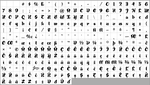 Complete Character Set for Ledenbach