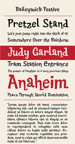 Baileywick Festive Type Specimen