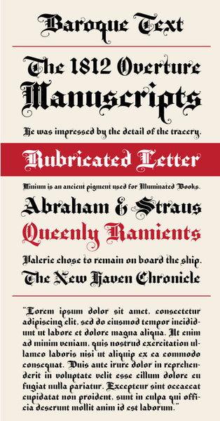 Baroque Text Type Specimen