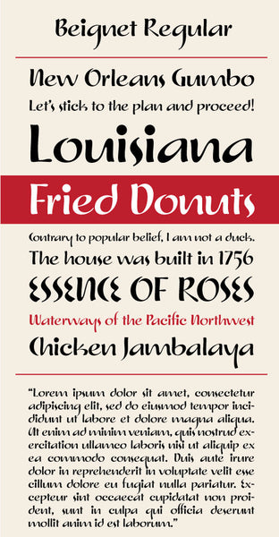 Beignet Regular Type Specimen