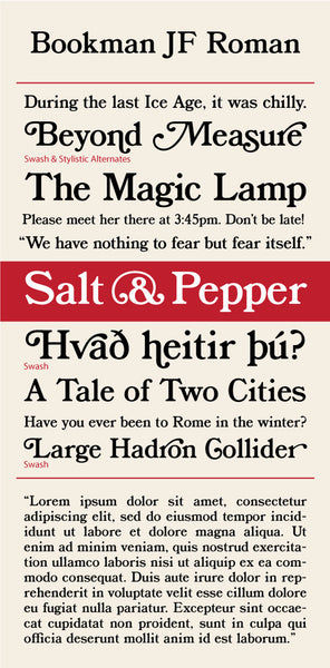 BookmanJF Roman Type Specimen 