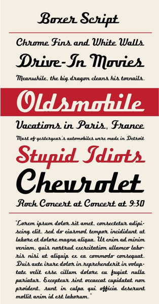 Boxer Script Type Specimen