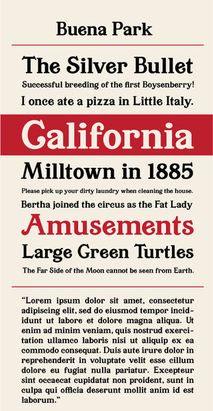 Buena Park Type Specimen