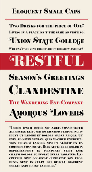 Eloquent Small Caps Type Specimen