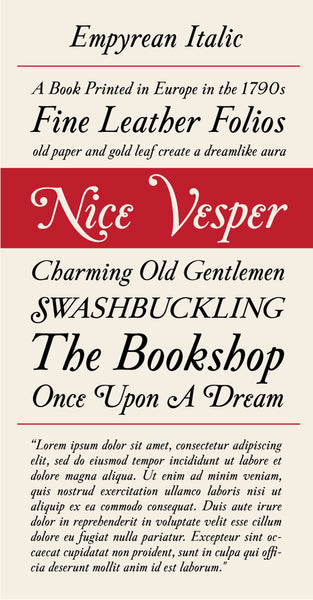 Empyrean Italic Type Specimen