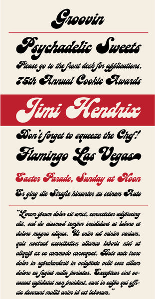 Groovin Type Specimen