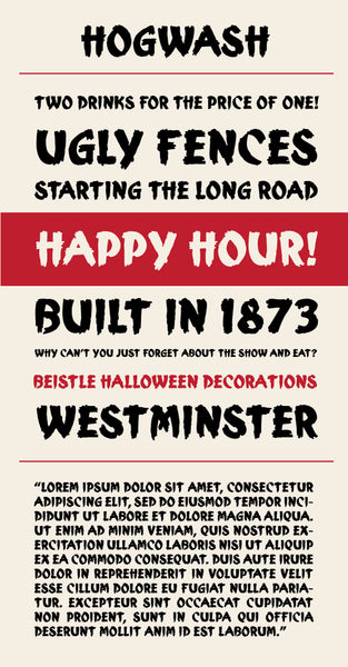 Font Specimen for Hogwash