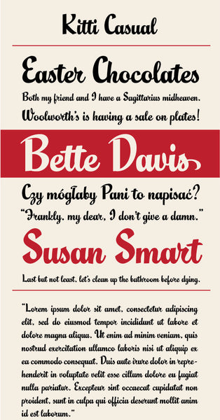 Kitti Casual Type Specimen