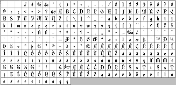 Complete character set for Magic Spell