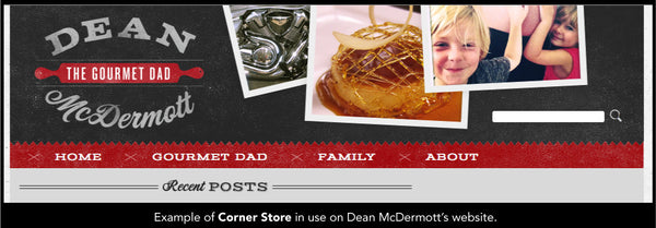 Example of Corner Store in use on Dean McDermott's website.